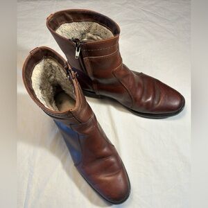 Vintage 80s Dexter Brown Leather Boots Zipper Ankle Made In USA Men’s 10.5